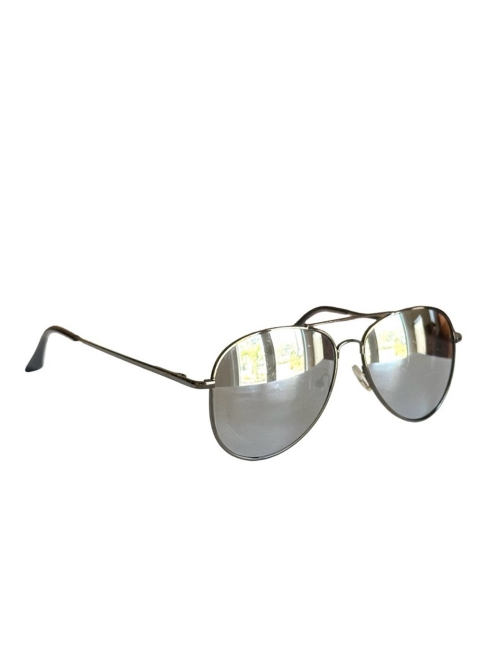 Silver Aviator Sunglasses Reflective Lenses Metal Frame Unisex Classic GUC